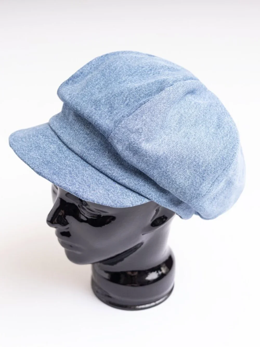 Upcycled Denim Newsboy Paperboy Cabbie Hat